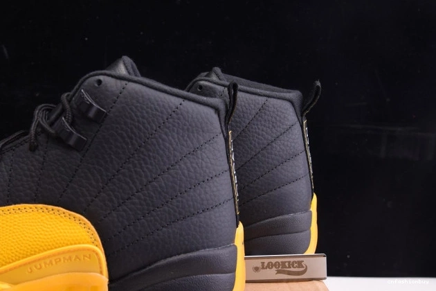 Black Jordan 12 130690-070 University Retro Gold Air 1208